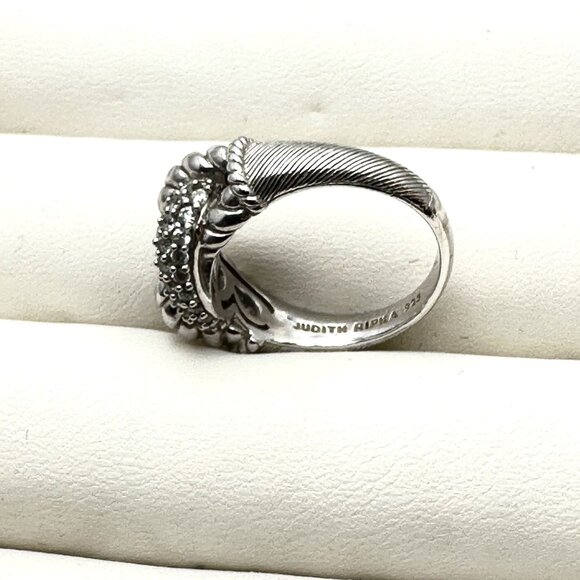 Judith Ripka Womens Ring Sterling Silver Knot Design Cubic Zirconia Size 8 - Picture 3 of 3